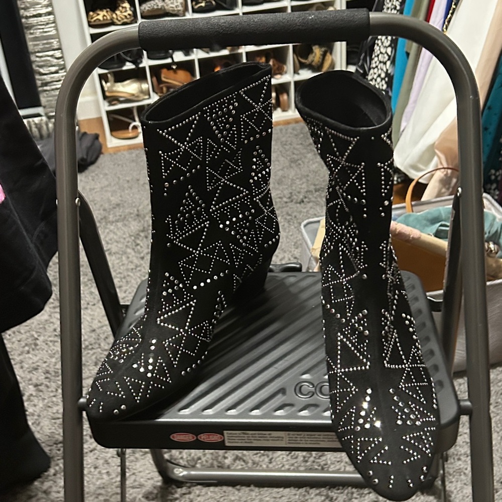 Rebecca Minkoff Black Studded Heeled Boots